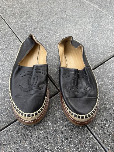 Chanel black leather - black,