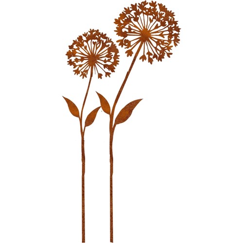 Rost gartenstecker pusteblume - gartenstecker,