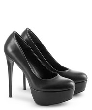 Plateau Pumps Schwarz Matt