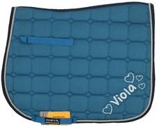 Schabracke - MADRID - auf Wunsch individuell mit Name bestickt, petrol, HKM