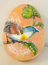 Osterei Keramik orange Ostern