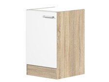 Spülenunterschrank ohne Arbeitsplatte - 50 cm breit - Weiß Sonoma Eiche – Salern