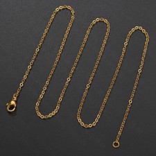 Edelstahl Ankerkette Halskette Kette Herren Damen Silber Gold 1,2-3mm 45-80cm