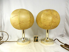 Pair 70s design original Cocoon Table Lamps tulip base Elche Tischlampen