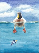 Original Aquarell, Zeichnung