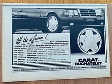 Carat by Duchatelet Mercedes W124 Tuning Original 1988 Vintage Advert Werbung