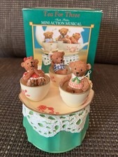 Enesco Spieluhr selten, Teetasse mit Bären Tea For Three mit OVP, neuwertig
