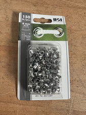 HSI Ösen Messing vernickelt Nieten 4mm 150stück Schnurnieten / Aktion LiReg1.