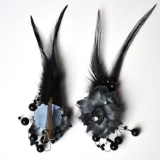 Haarclip Blume Blüte Perlen Straß Federn Haarschmuck Braut Hochzeit viele Farben