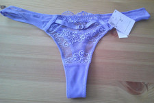 LASCANA Slip Damen wunderschön spitzenverziert violettblau Gr. XXS-XS NEU