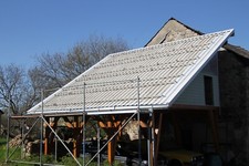 Solar-/Doppel-Carport, gebraucht; Holz, Pultdach, PV-Montage-Gestell Schletter