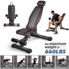 Hantelbank Trainingsbank mit 10-fach Verstellbar Schrägbank Fitnessgerät 300 kg