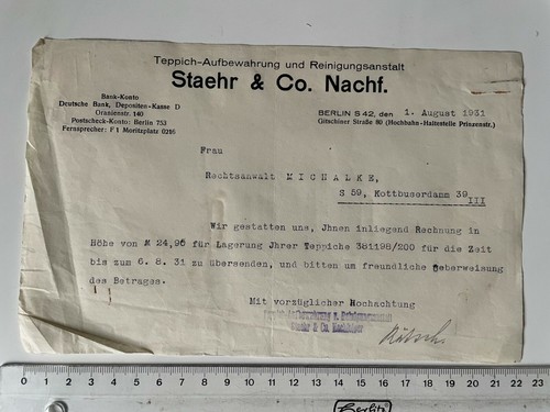 Mitteilung 1931 teppich - 1931, teppich-fa