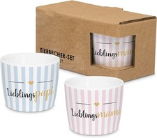 B - Ware. - Lieblingseltern Eierbecher Set -  1 Abplatzung am Rand