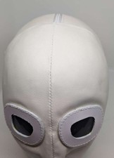 Ledermaske, weiß, handgefertigt. Leather Mask, handmade, white, Mit Gläser