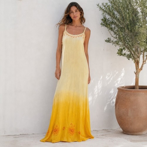 Boho maxikleid damen gelb - boho,