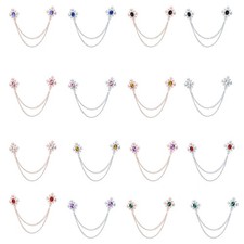 Elegant Tassels Rhinestones Crossed Collar Pin For Shirt Fashionable Enthusiasts