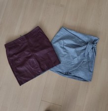 Bekleidungspaket 2 Röcke Lederrock Bordeaux Und Caro Rock grau Gr. 38 M