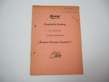 Original Krause Piccolo Trumpf 5 später Krause Duo Ersatzteilliste 1962 Simson