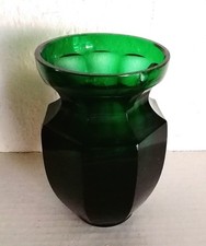Art Deco Glas Vase, Facetten Schliff,  HAIDA Böhmen 1920-1930 Josef Hoffmann ? 