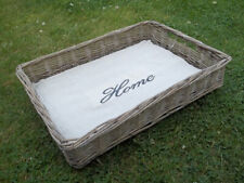 Tablett aus Weide, Buffettablett, Dekotablett mit Innenfutter