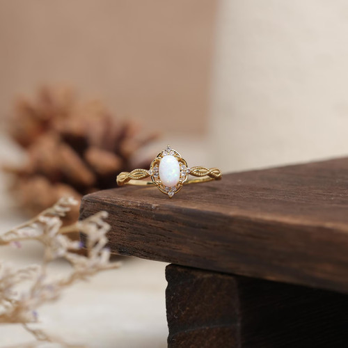 Natural opal ring - natural,