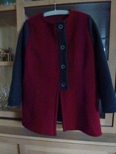 Walkjacke  Gr 44 / 46 NEU Nähstück rot/grau