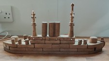 Antikes Schlachtschiff Baustein Set Spielzeug aus Holz