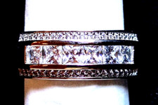 Breiter Ring mit Zirkon - Ringgröße 21 - 925er Silber - Unisex