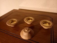 1 x Teelichtadapter für Pyramide, Tülle Teelichthalter Holz mit Messingtülle