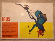 IRUS F5 Motorhacke Bedienungsanleitung UND Ersatzteilliste 1964 und 66 2 Hefte