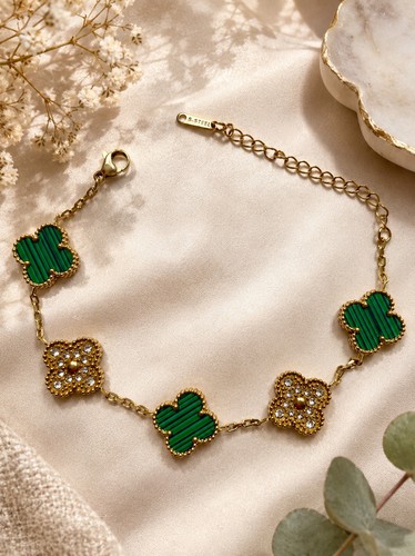 Kleeblatt armband edelstahl - kleeblatt,