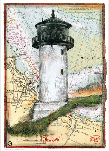 Kunstdruck leuchtturm dicke - -,