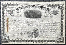 Moulton Mining Company 25 Shares a 5$ Certificate No 359, 1896 #241