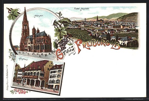 Ansichtskarte freiburg - freiburg, /