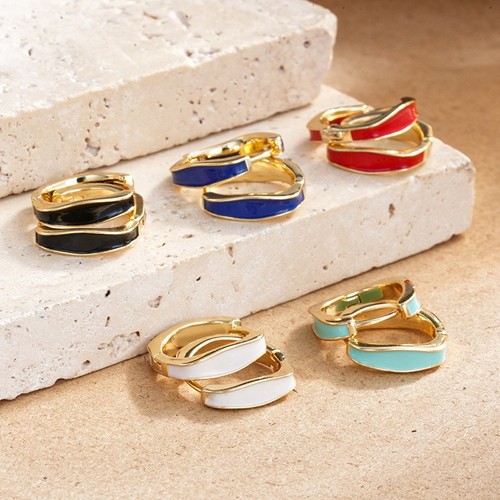 Creolen gold ohrringe emaille - creolen,