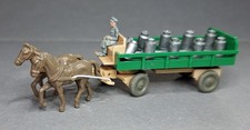 Wiking Pferdewagen grün beige alte Deichsel ohne ZH Milchkannen 1957-60 TOP