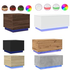 Couchtisch mit LED-Leuchten Beistelltisch Wohnzimmertisch Sofatisch Kaffeetisch
