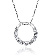 Halskette Italienisches Design Edelstahl Zirkoniabesatz Silberfarben Modeschmuck