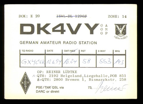 Qsl karte radio deutschland - qsl,