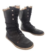 Hub Winterstiefel Gefüttert hoch Leder Damen 37 Schwarz Winterschuhe Schuhe 