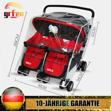 Zwillingskinderwagen Regenschutz Side by Side Wasserdicht Regenbedeckung PVC
