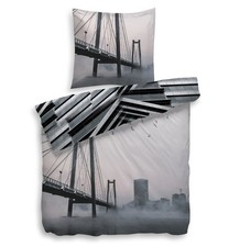 Premium Bettwäsche Baumwolle - HnL Set Nari Grau - 135x200 + 80x80cm