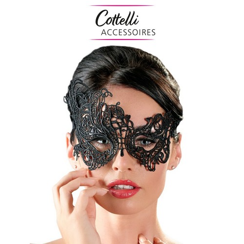 Maske weich schwarz gestickt - maske,
