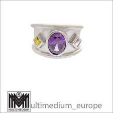 Modernist Silber Ring Amethyst