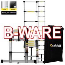 B-Ware Teleskopleiter Stehleiter Alu Leiter Aluminium Anlegeleiter 2 bis 4,4 m