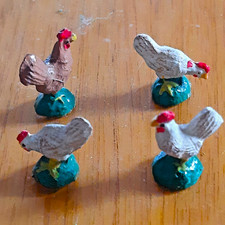 4X URALT MASSE FIGUR HAHN HUHN