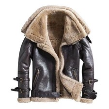 Herren Braun Lammfell Flieger