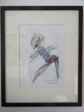 Original Grafik des Künstlers Gereon Schatten 1941-2022, signiert, '86, gerahmt
