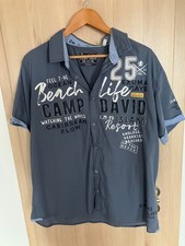 Camp David Kurzarmhemd, XL, grau, mit Applikationen